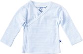 Little Label Unisex Overslagshirt - light blue stripes - Maat 62/68