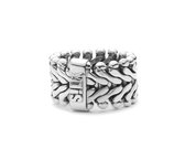 SILK Jewellery - Zilveren Ring - Classic Chevron - 202.19.5 - Maat 19.5