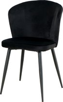 Nuvolix velvet eetkamerstoel "Toronto" - eetkamerstoel - velvet stoel - zwart