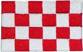 Brabantse Vlag Carnaval – Strijkpatch - Strijkembleem - Strijkapplicatie - Patch – 6 cm / 3.8 cm / Wit Rood - Badge