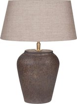 Lampe de table ovale en céramique ' Mini Chilton' terre/argile avec abat-jour en lin naturel