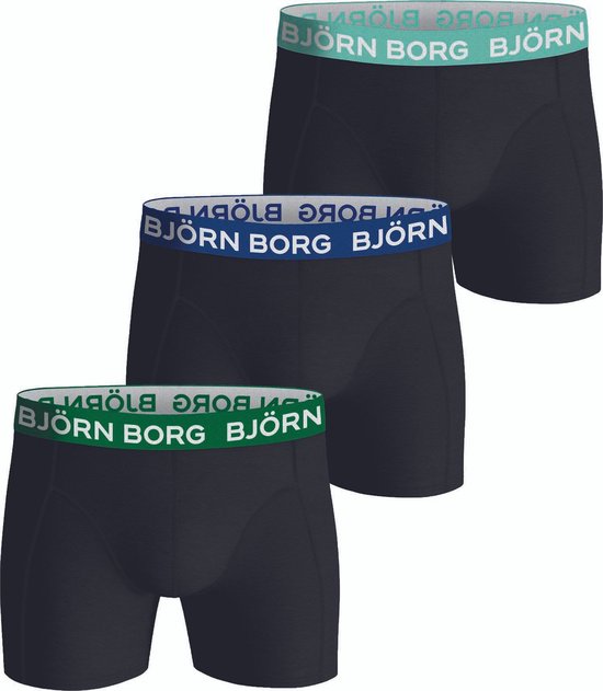 Björn Borg cotton stretch 3P boxers combi zwart