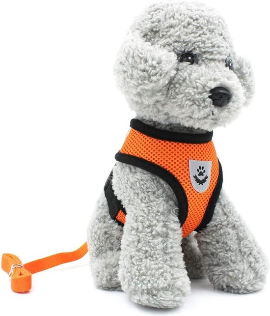 Narimano® Halsband Voor Honden - Hond Touw Huisdier Harnas Hond Halsband Out Vest Stijl Hond Lopen Artefact Hond Riem - Orange - S