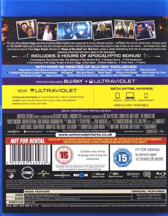 Achterkant van de Blu-ray hoes, met details van de film en de inhoud van de disc.
