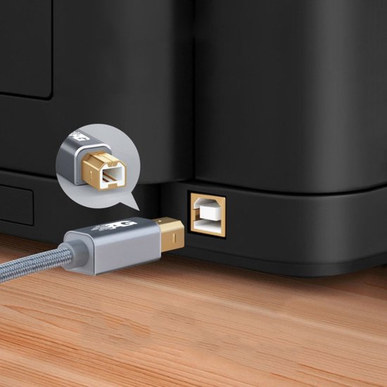 AdroitGoods Câble USB-C vers USB-B - Câble d'imprimante - 2 mètres - Grijs