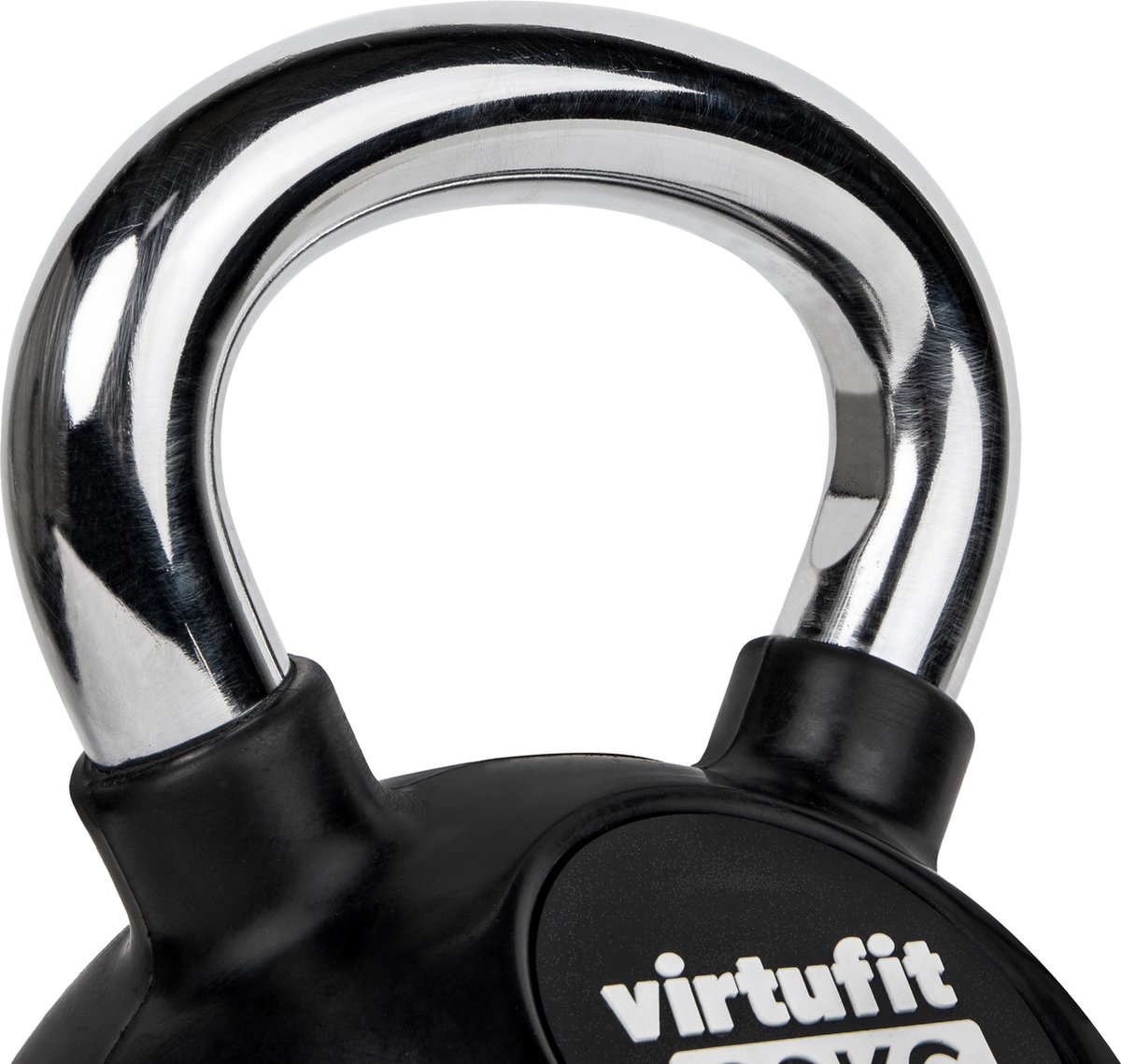 VirtuFit Kettlebell - Rubber/Chroom - 28 kg - Zwart - Sport Gewicht - Duurzaam Design - Ergonomische Handgreep - Geschikt voor CrossFit & Fitness - Conditietraining – foto 3
