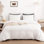 Lanqinglv Getuft beddengoed, 200 x 220 cm, beige, boho
