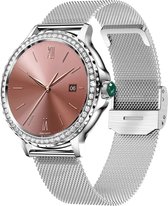 Valante ProX Smartwatch - Smartwatch Dames - Zilver staal - 44 mm - Stappenteller - Hartslagmeter - Bloeddrukmeter - Bellen via Bluetooth