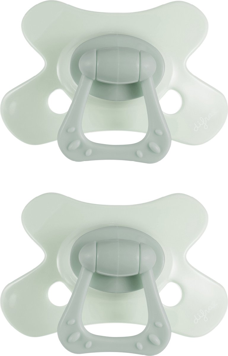 Goedkoopste Difrax Natural Fopspeen 18 Maanden - Lichtgroen - 2 Stuks, Siliconen Speen, Gemakkelijk te Accepteren