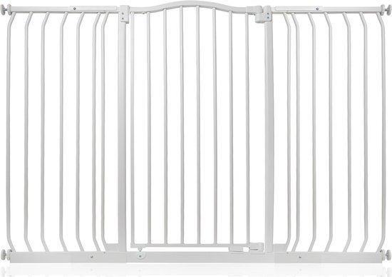 Safetots Self Closing Klemhek, Zelfsluitend, Traphekje Zonder Boren, Klembevestging, 147 cm - 154 cm, Wit, Veiligheidshekje voor trap en deur, Kinderhek Eenvoudig Geïnstalleerd