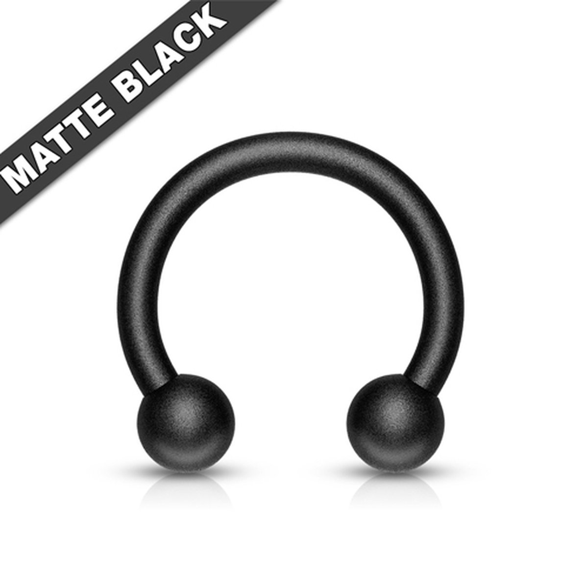 Piercing horseshoe zwart mat 1.6x12x5 - zwart - LMPiercings
