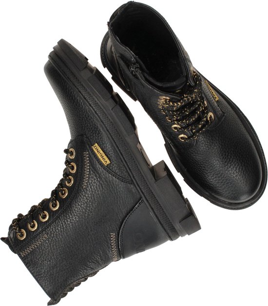 Vingino Jennifer Bottes à lacets - Bottes femmes avec Lacets - Filles - Zwart - Taille 35