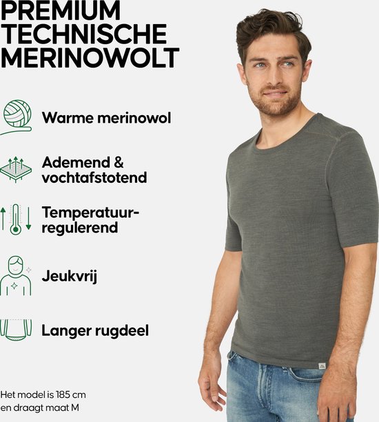 DANISH ENDURANCE Thermo T-Shirt pour Homme - en Laine Mérinos - Zwart - M
