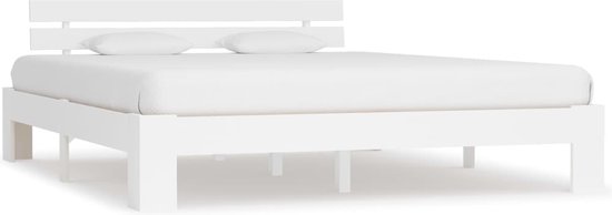 The Living Store Bedframe Grenenhout - 160 x 200 cm - Wit