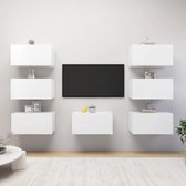 Ensemble de meubles TV The Living Store - Suspendu - Aggloméré - Wit - 30,5 x 30 x 60 cm
