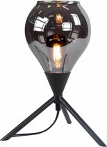 Moderne tafellamp Cambio | 1 lichts | smoke / mat zwart | glas / metaal | Ø 15 cm | 31 cm hoog | E14 fitting | modern design