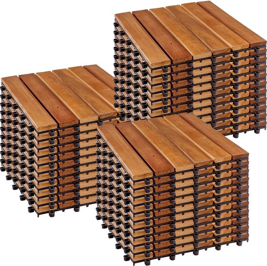60 stuks WPC terrastegels, 30 x 60 cm, WPC-tegels, tuintegels