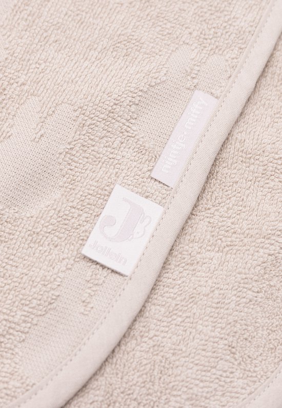 Jollein x Nijntje - Badponcho Baby Badstof - Badcape Kind met Capuchon - Miffy Jacquard - Nougat van Jollein — afbeelding 3