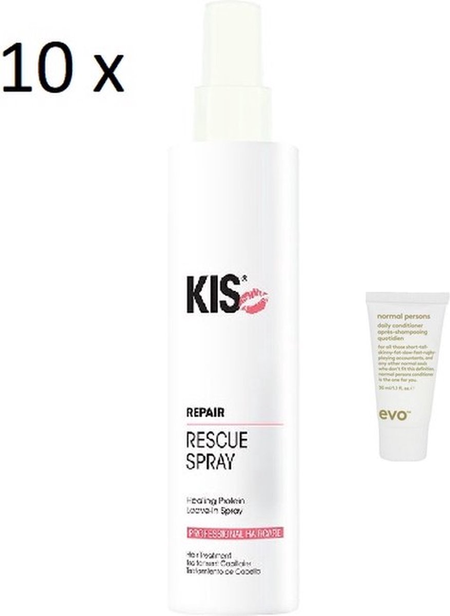 10 x KIS Rescue Spray 200ml + Gratis Evo Travel Size - Voordeelset