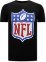 Zwart, NFL Shield Team Print Heren T-shirt - Zwart