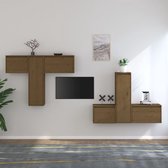 The Living Store Klassieke televisiekasten - 45 x 30 x 35 cm - 30 x 30 x 100 cm - 60 x 30 x 35 cm - Honingbruin - massief grenenhout