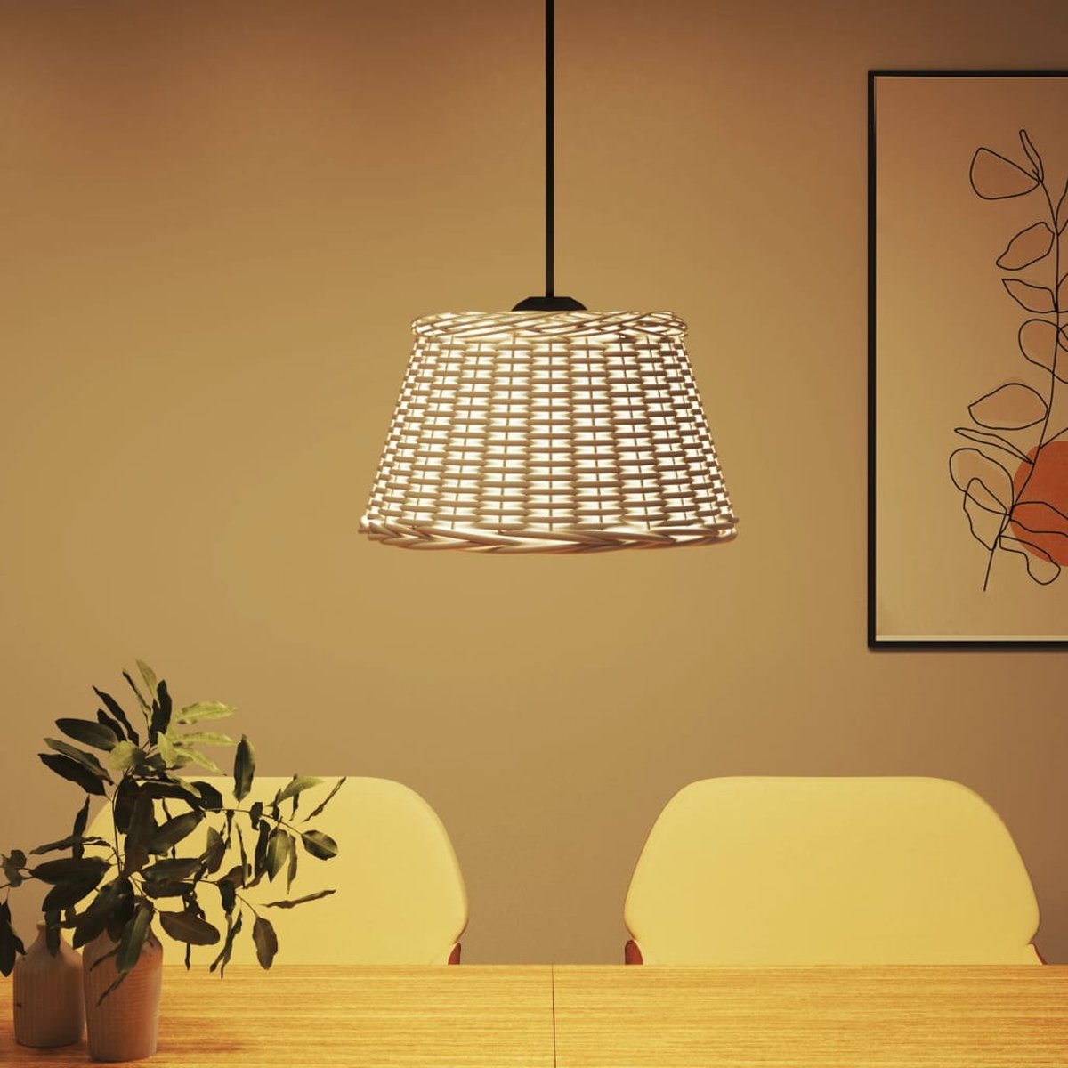 Abat-jour En Osier VidaXL Pour Lampe De Chevet Ou Plafond - Design Naturel Pour Chambre Ou Salon