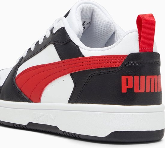 PUMA Rebound v6 Low Unisex Sneakers - Wit/Zwart/Rood - Maat 42 - PUMA