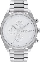 Calvin Klein CK25200356 Impact Heren Horloge - Mineraalglas - Staal - Zilverkleurig - 44 mm breed - Quartz - Vouw/Vlindersluiting - 3 ATM (spatwater)