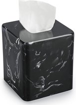 Cube hars marmer patroon tissue box - vierkante decoratieve tissue houder cover organizer voor ijdelheid werkbladen, servet houder doos, kantoor home decoratie, zwart