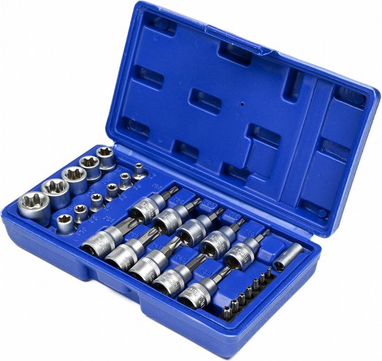 Foto: Benson 30 delige torx bit en doppenset chroom vanadium staal veelzijdig en duurzaam