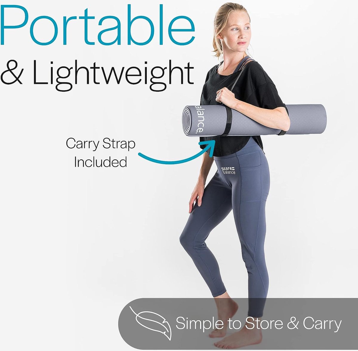 YOGATI – milieuvriendelijke yogamat - TPE, non-slip en dikke yogamat. Yoga Matten met Body Alignment Lines. Perfect Pilates Mat voor workout oefening, Gym en Fitness