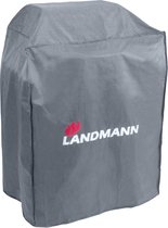 Landmann Premium Polyester beschermhoes M H 120 x B 60 x D 80 cm Grijs - BBQ hoes - Waterdicht - UV bestendig - Regenbestendig - Bestendig tegen extreme kou tot 15 graden onder nul - 600D polyester - scheurvast