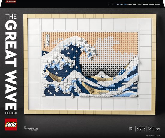 LEGO Art Hokusai – De grote golf, 3D Wanddecoratie Knutselpakket voor Volwassenen - 31208