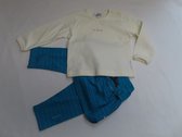 Ensemble - 3 delig - Meisjes - Ecru met turquoise - Tshirt + rok + legging - 1 jaar 80