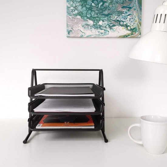 Plasticforte Ladeblokje/bureau organizer 2x lades - transparant/zwart - L26 x B36 x H25 cm | Fun en Feest