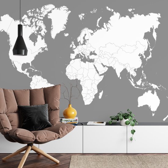 Fotobehang Wereldkaart - Vliesbehang - 400 x 280 cm