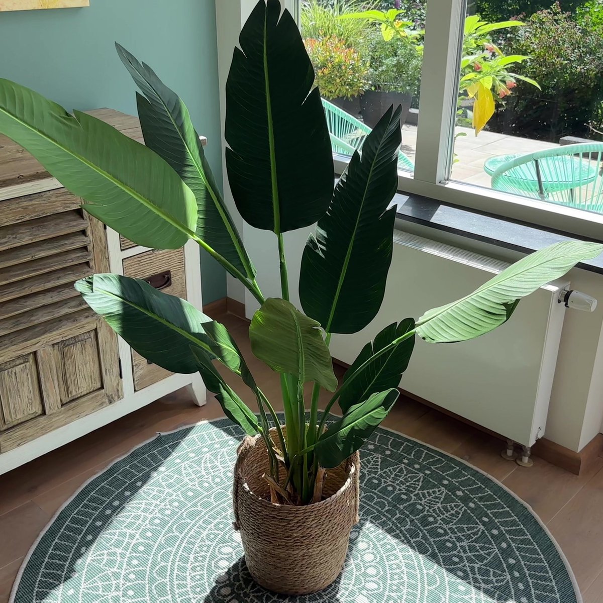 Plante Artificielle Strelitzia 160 Cm - Fausse Plante Réaliste Intérieur/extérieur, Sans Entretien, Décoration Verte Durable