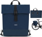 Tammo Fietstassen voor bagagedrager, dames en heren, donkerblauw, 2-in-1 fietstas, rugzak en bagagedragertas achter, waterafstotend