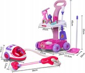 Ilso speelgoed stofzuiger en schoonmaakkar - trolley - schoonmaakset - inclusief batterijen - roze