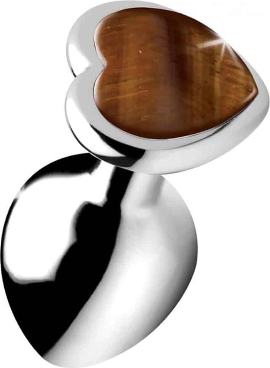 Goedkoopste XR Brands Tiger Eye Heart - Butt Plug - Medium brown
