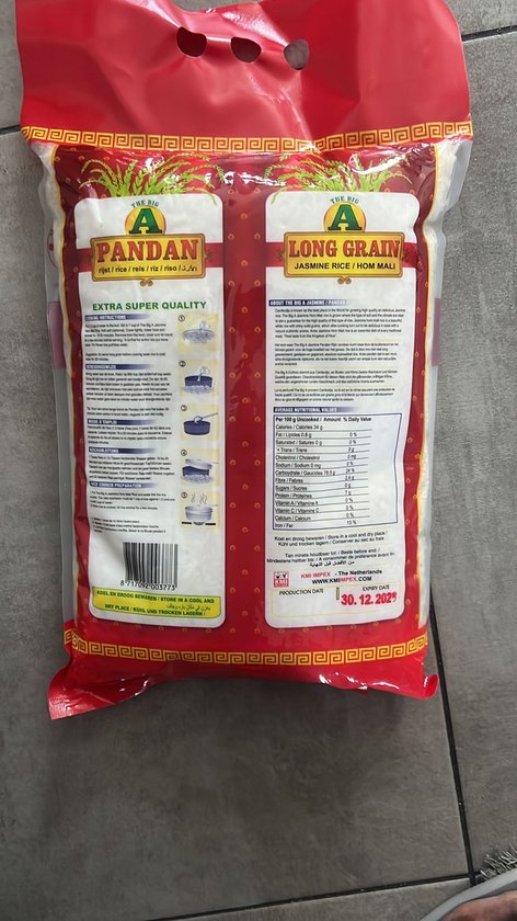 Super Aaa Rice Pandan extra super quality AAA Long grain Jasmine rice 4.5KG | bol