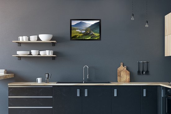 Photo encadrée - Image colorée d'un cadre photo paysage de montagne 30x20 cm - Affiche encadrée (Décoration murale salon / chambre)