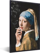 Fotolijst incl. Poster - Meisje met de parel - Johannes Vermeer - Sigaretten - 20x30 cm - Posterlijst