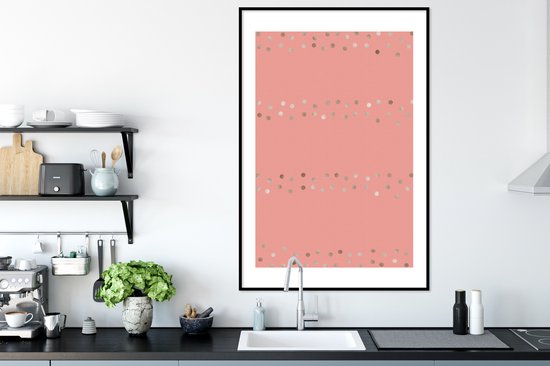 Luxe motif de pois argentés sur fond rose 80x120 cm