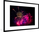 Photo en cadre - Fireworks shoot in the sky cadre photo noir avec passe partout blanc 60x90 90x60 cm - Poster en cadre (Décoration murale salon / chambre)