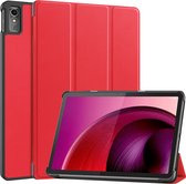 Hoesje Geschikt voor Lenovo Tab M10 5G Hoes Case Tablet Hoesje Tri-fold - Hoes Geschikt voor Lenovo Tab M10 5G Hoesje Hard Cover Bookcase Hoes - Rood