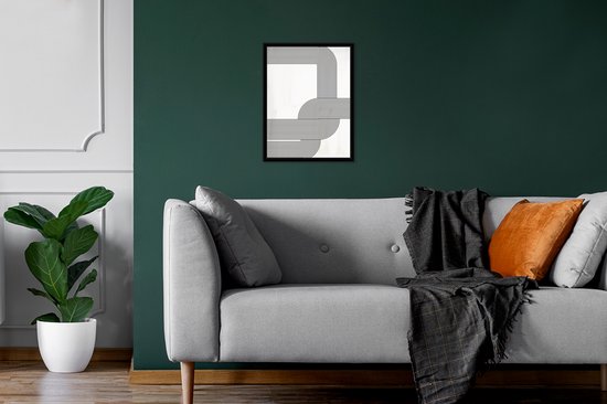 Cadre photo avec affiche - Abstrait - Zwart - Wit - 30x40 cm - Cadre pour affiche