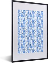 Cadre photo avec affiche - Fleurs - Roses - Blauw - 40x60 cm - Cadre pour affiche