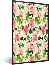Fotolijst incl. Poster - Bloemen - Rozen - Lente - 40x60 cm - Posterlijst