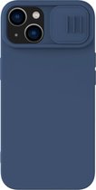 Nillkin CamShield Siliconen Hoesje voor de Apple iPhone 15 - Back Cover met Camera Slider Blauw